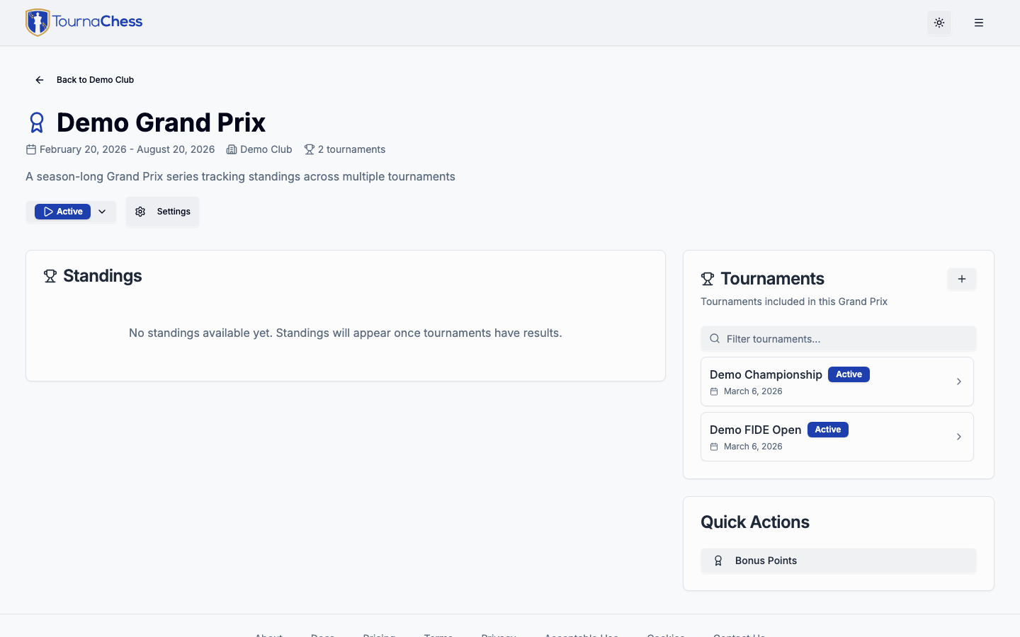 Grand Prix overview page